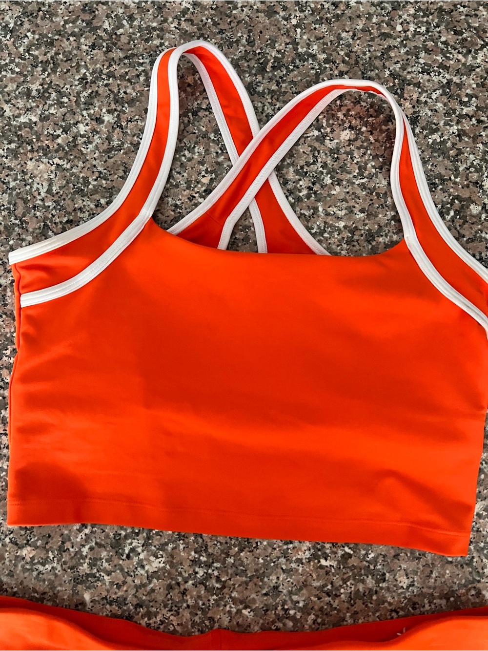 Orange Crop Tank with White Trim